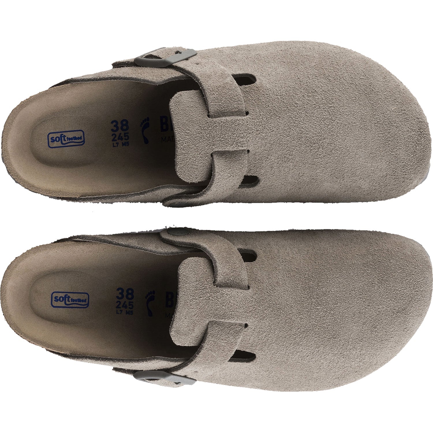 Unisex Birkenstock Boston Soft Footbed Stone Coin Suede