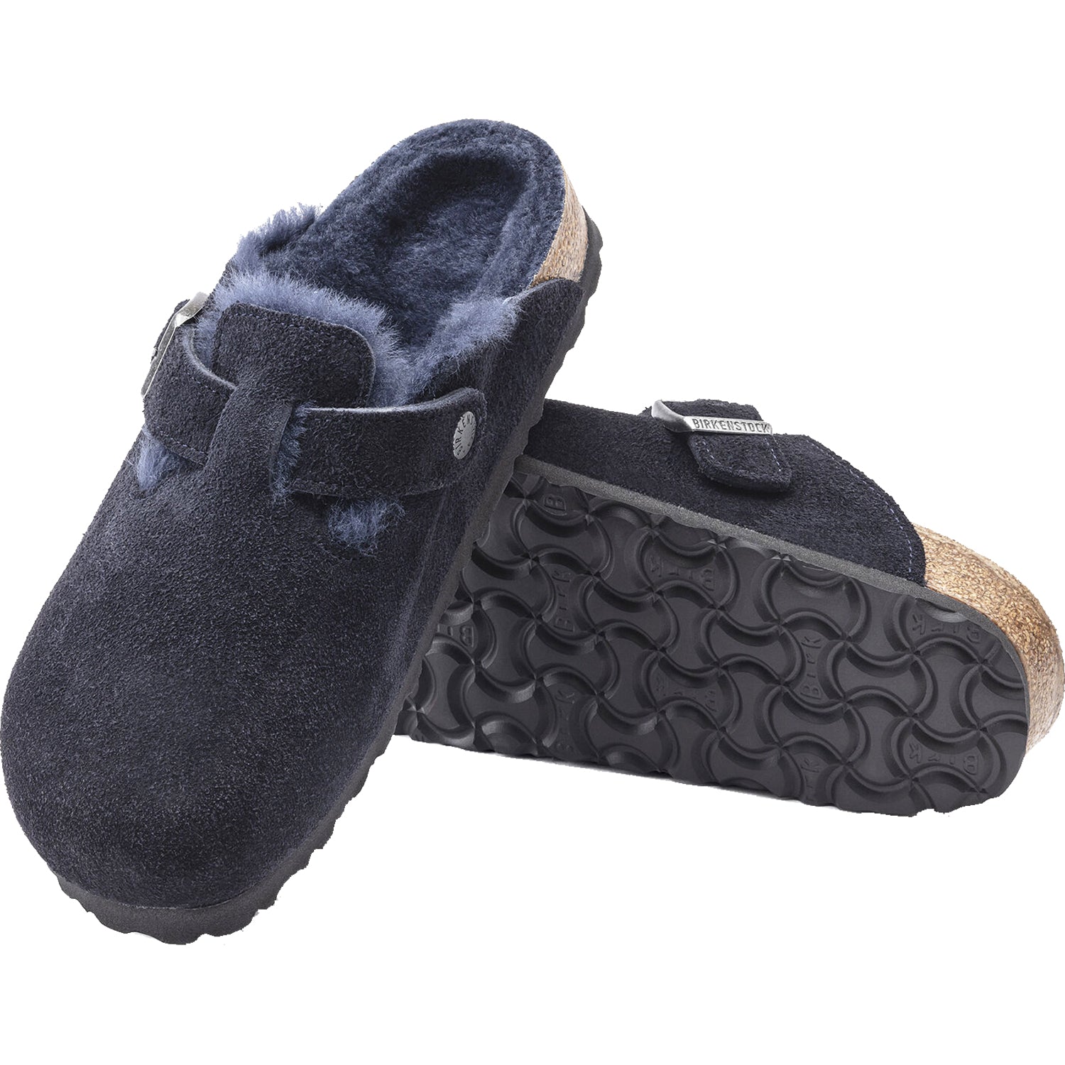 Unisex Birkenstock Boston Shearling Midnight Suede