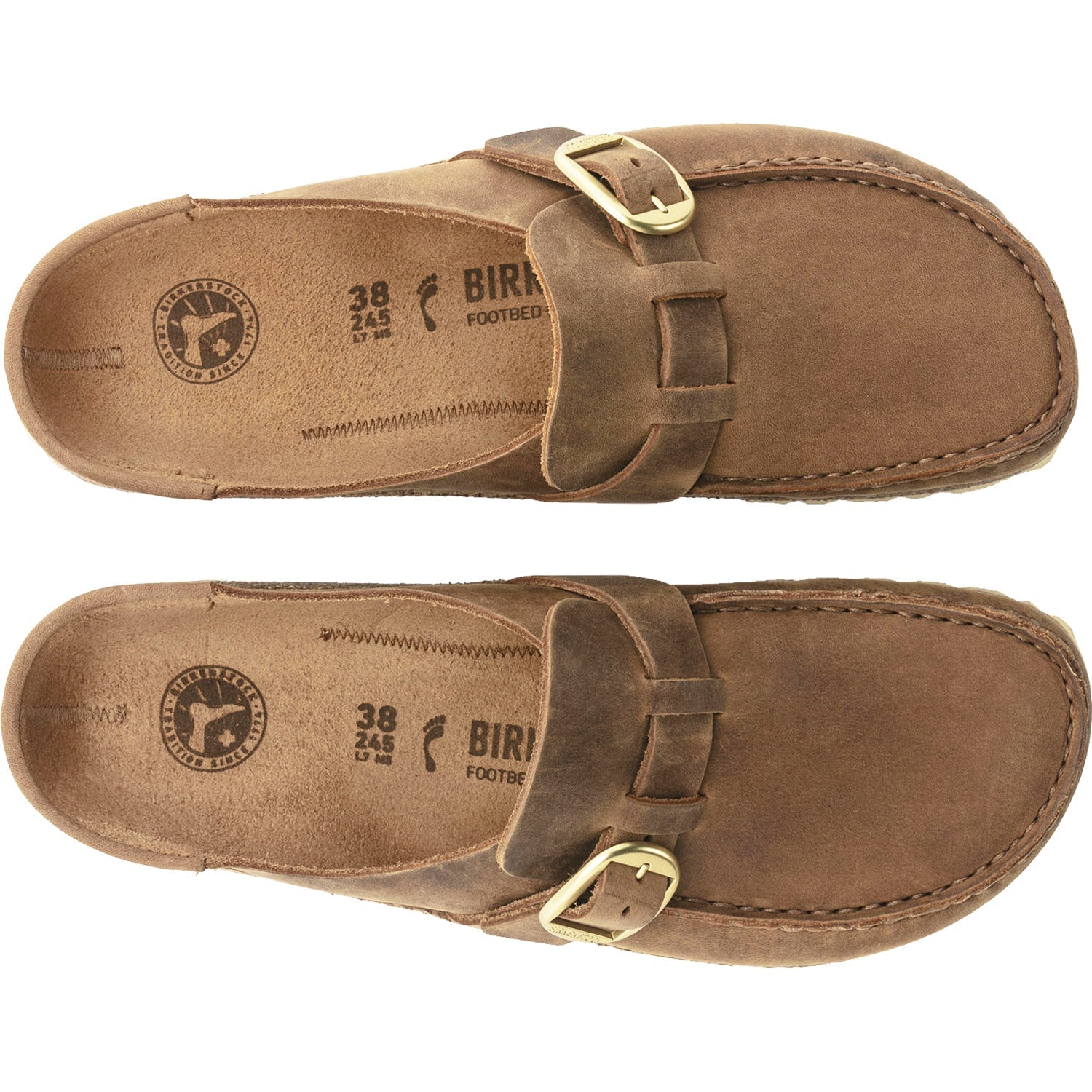 Women's Birkenstock Buckley Cognac Oiled Nubuck Leather