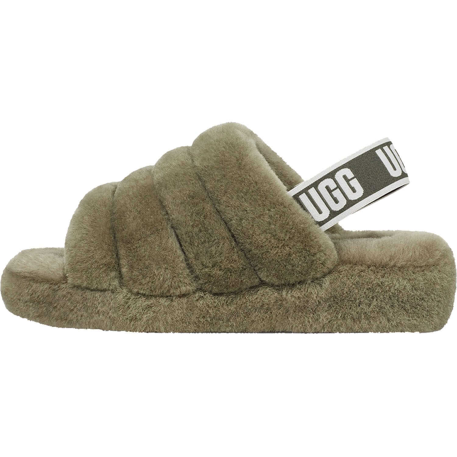 Women's UGG Fluff Yeah Slide Burnt Olive Sheepskin