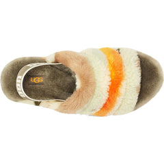 Women's UGG Fluff Yeah Slide Cali Collage Olive Sheepskin