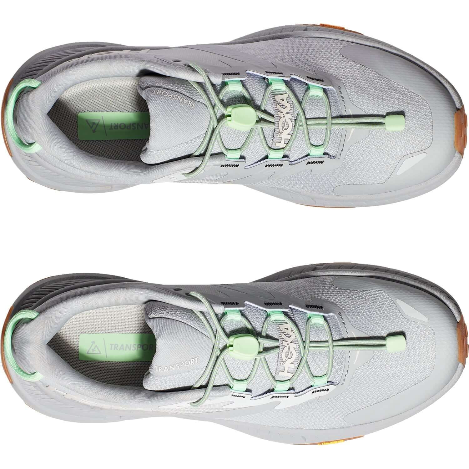 Women's Hoka Transport Harbor Mist/Lime Glow Mesh