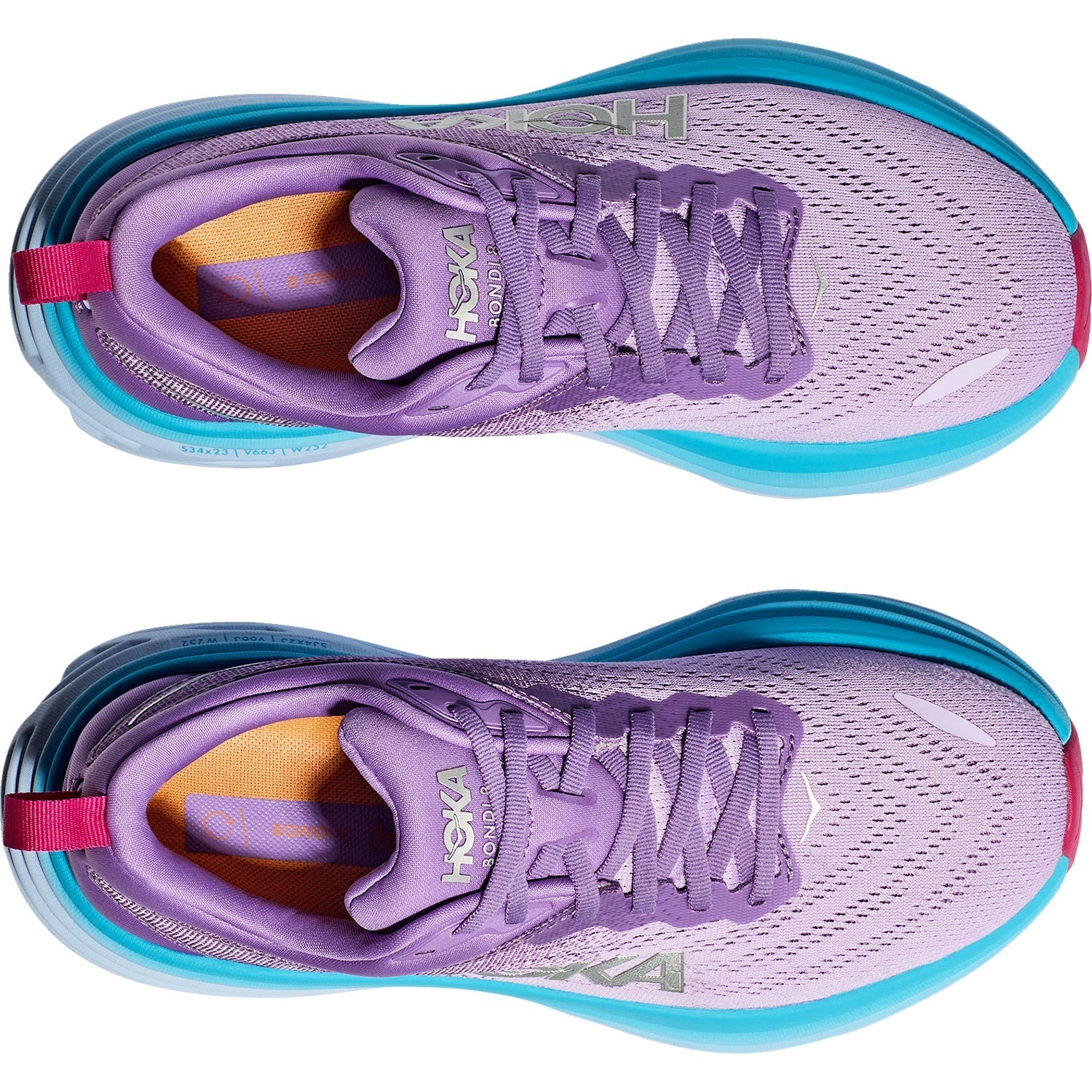 Women's Hoka Bondi 8 Chalk Violet/Pastel Pink Mesh