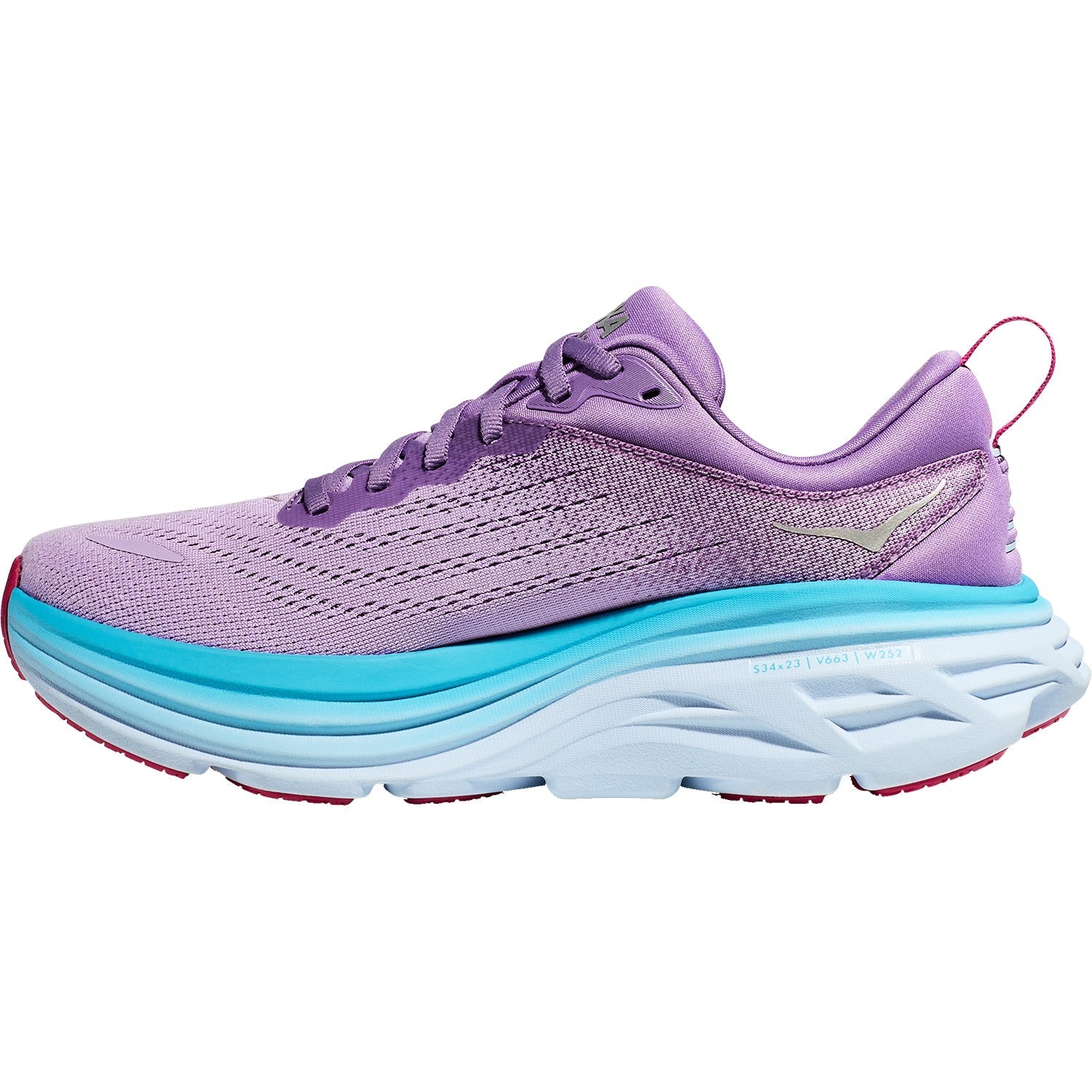 Women's Hoka Bondi 8 Chalk Violet/Pastel Pink Mesh