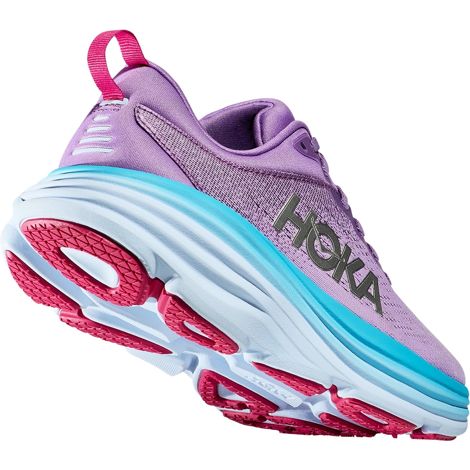 Women's Hoka Bondi 8 Chalk Violet/Pastel Pink Mesh