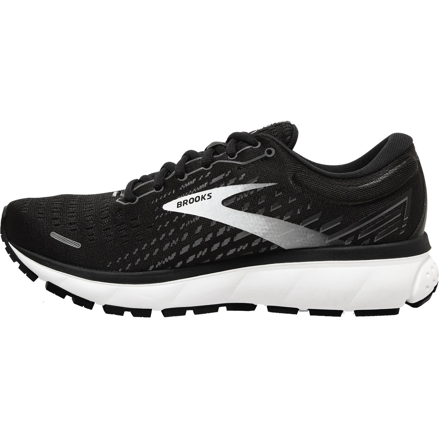 Women's Brooks Ghost 13 Black/Blackened Pearl/White Mesh