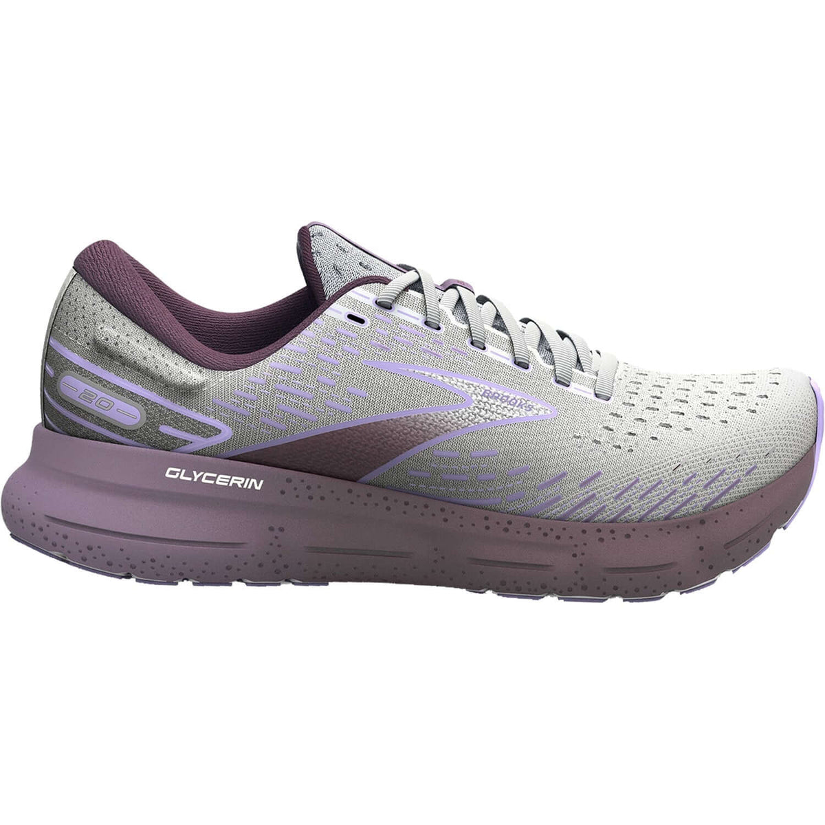 Women's Brooks Glycerin 20 White/Orchid Mesh