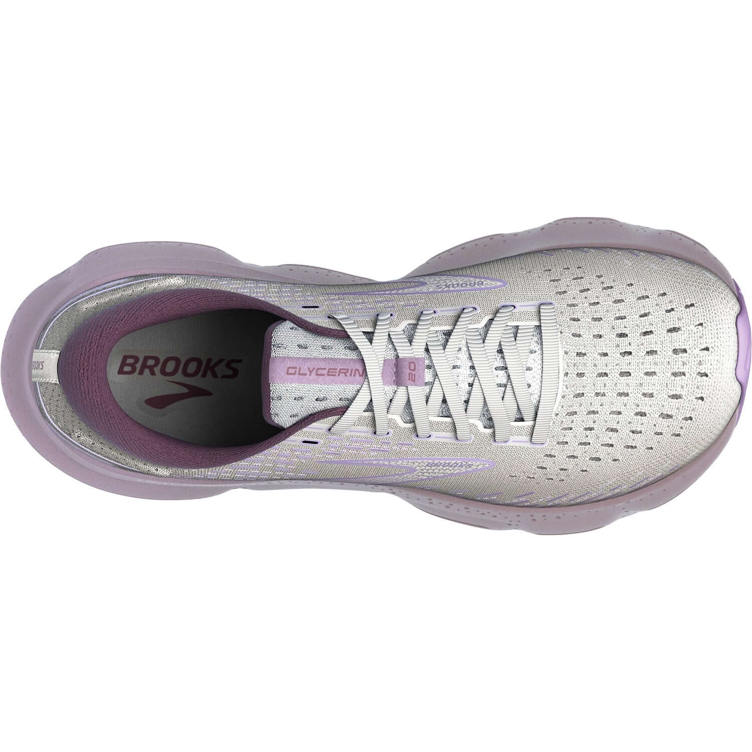 Women's Brooks Glycerin 20 White/Orchid Mesh