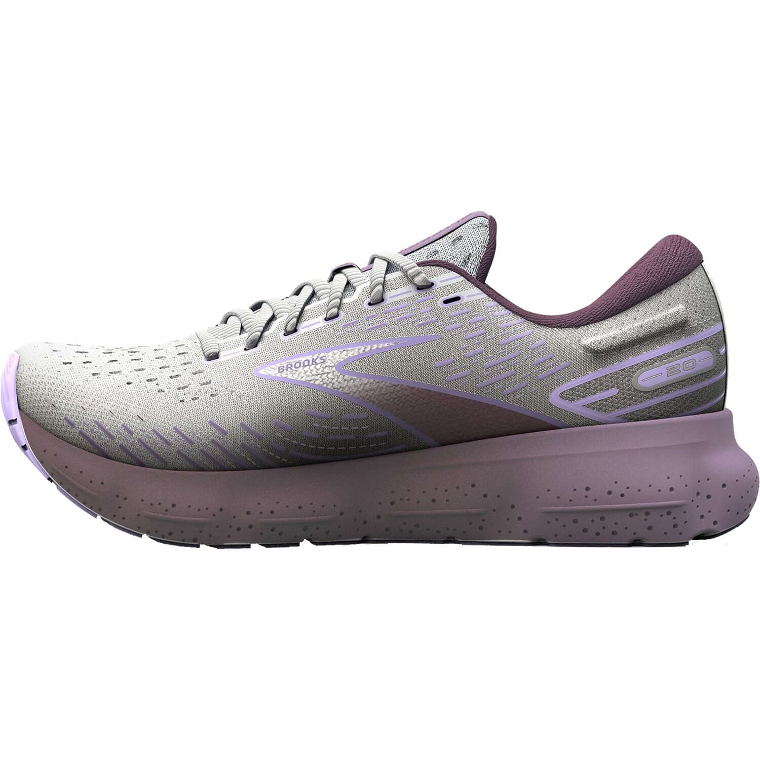 Women's Brooks Glycerin 20 White/Orchid Mesh