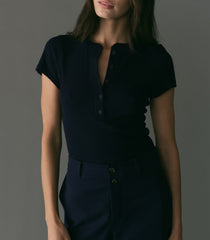 VIENNE SILK TEE -- NAVY | SPRING 24