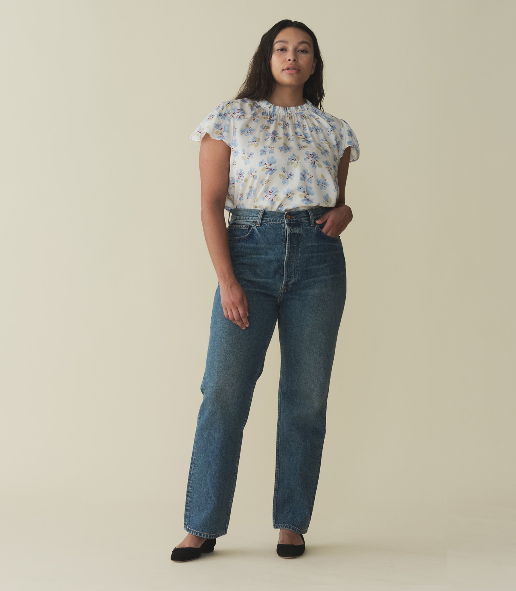 YVIE TOP -- BLEU FROLICKING FLORAL | SPRING 24