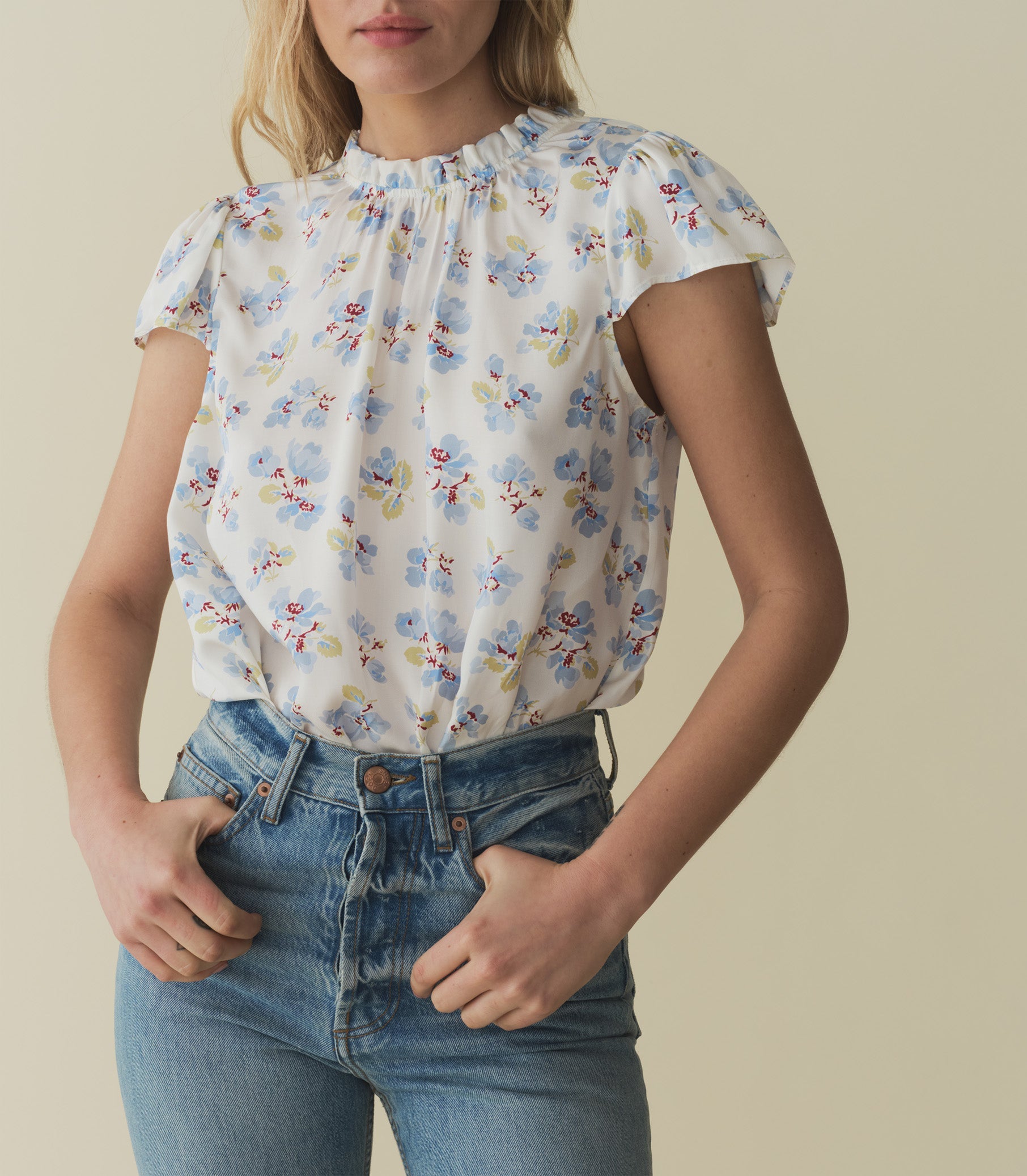 YVIE TOP -- BLEU FROLICKING FLORAL | SPRING 24