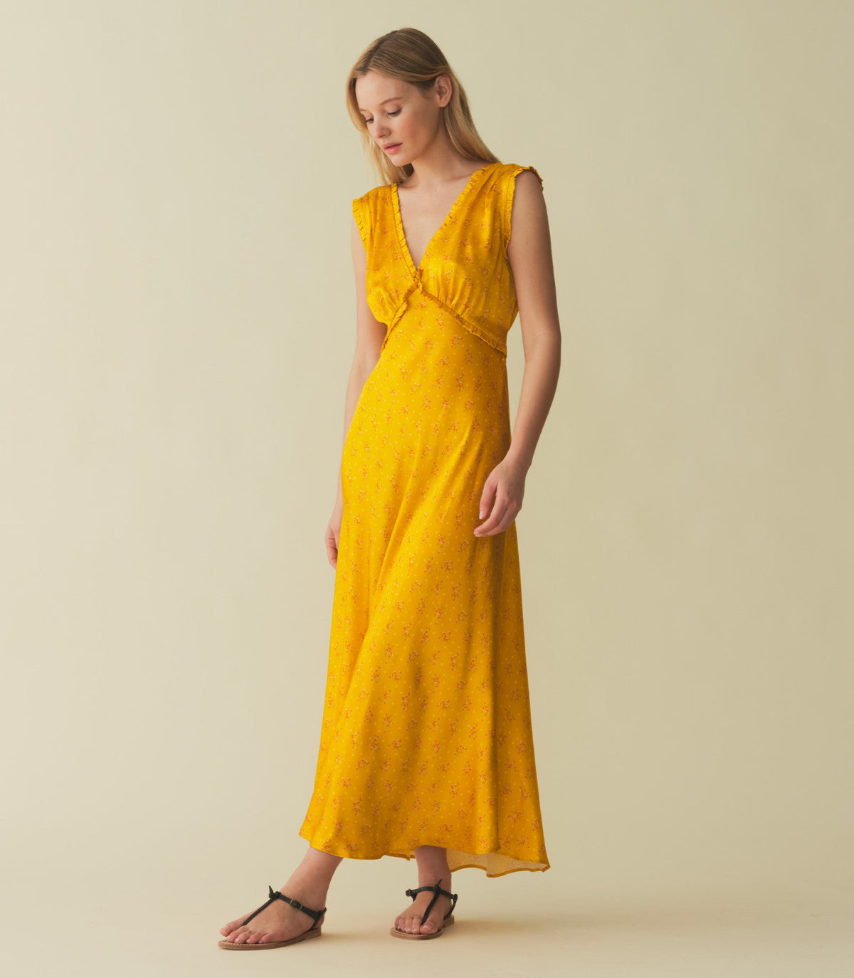 TAHLIA DRESS -- GOLDENROD HILLSIDE HEATHER | SPRING 24