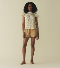 YVIE TOP -- GOLD FROLICKING FLORAL | SPRING 24