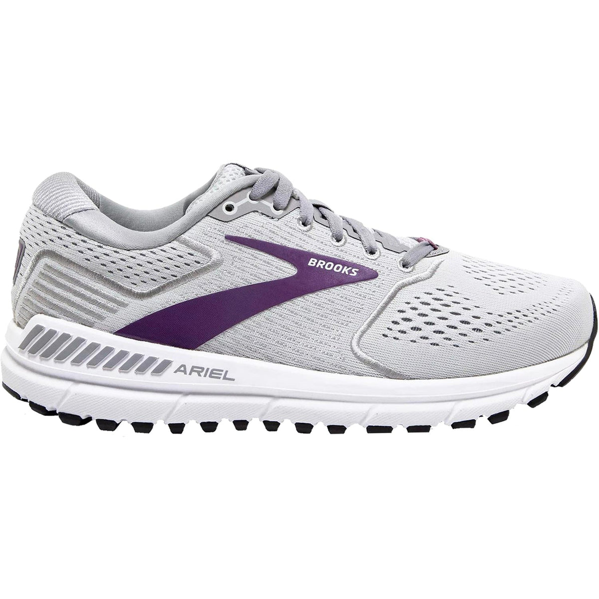 Women's Brooks Ariel 20 Oyster/Alloy/Grape Mesh