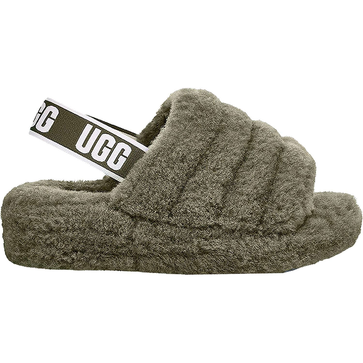 Women's UGG Fluff Yeah Slide Burnt Olive Sheepskin