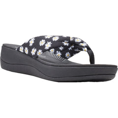 Women's Clarks Cloudsteppers Arla Glison Black/White Daisies Fabric