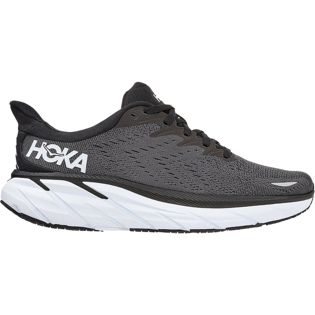 Women's Hoka Clifton 8 Black/White Mesh