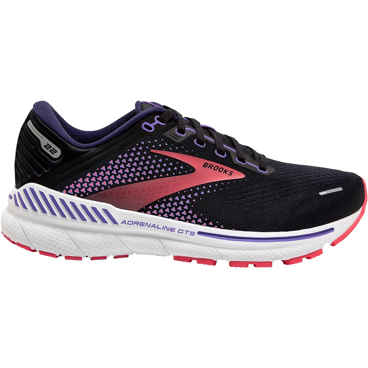 Women's Brooks Adrenaline GTS 22 Black/Purple/Coral Mesh