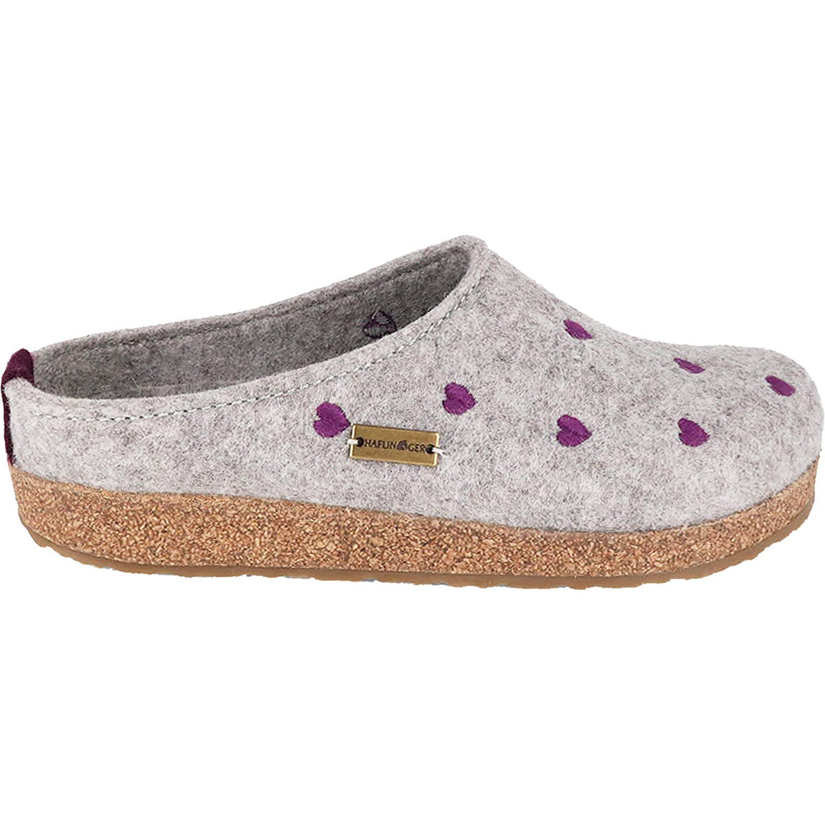 Women's Haflinger Grizzly Cuoricino Silver Grey Wool Felt