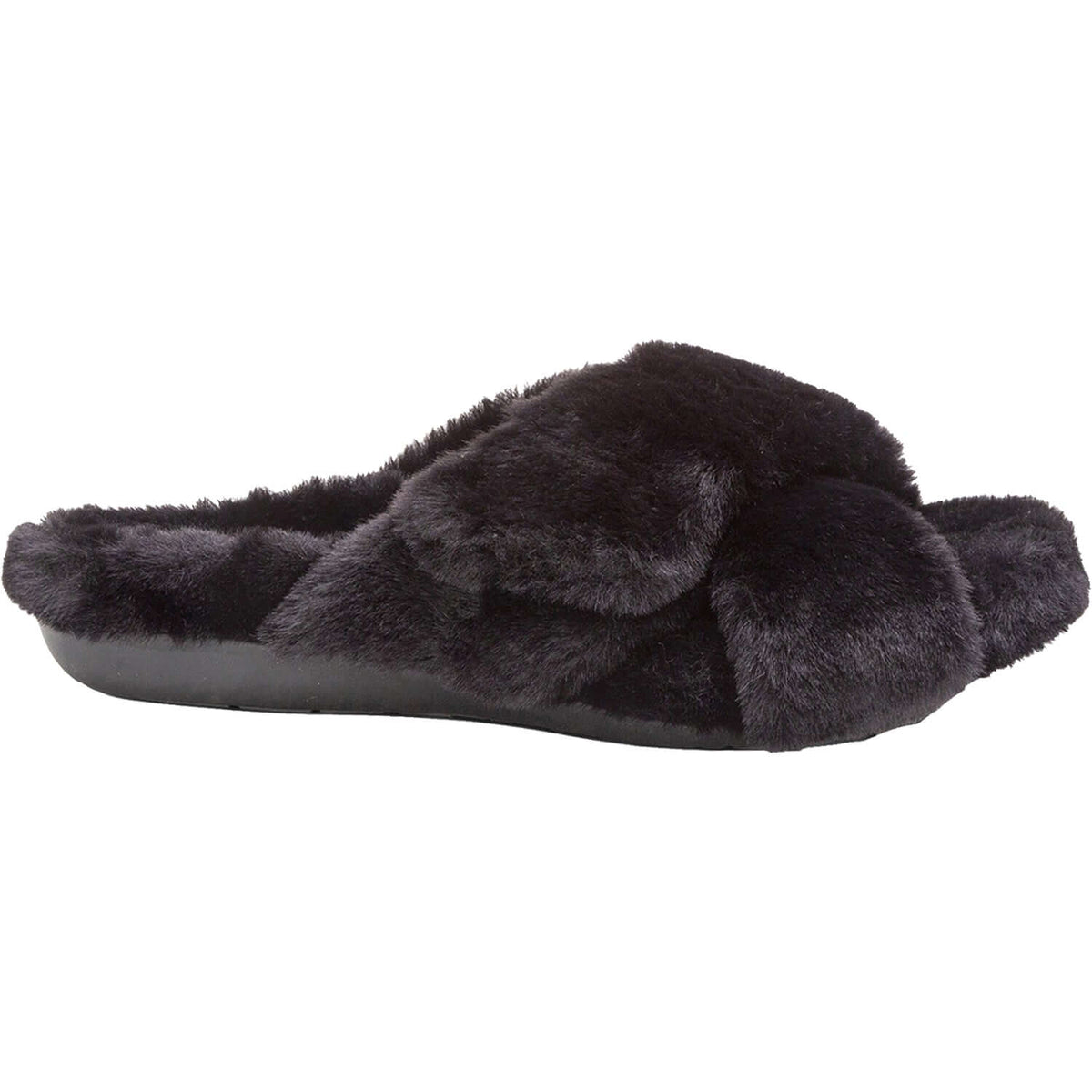 Women's Aetrex Penelope Black Faux Fur