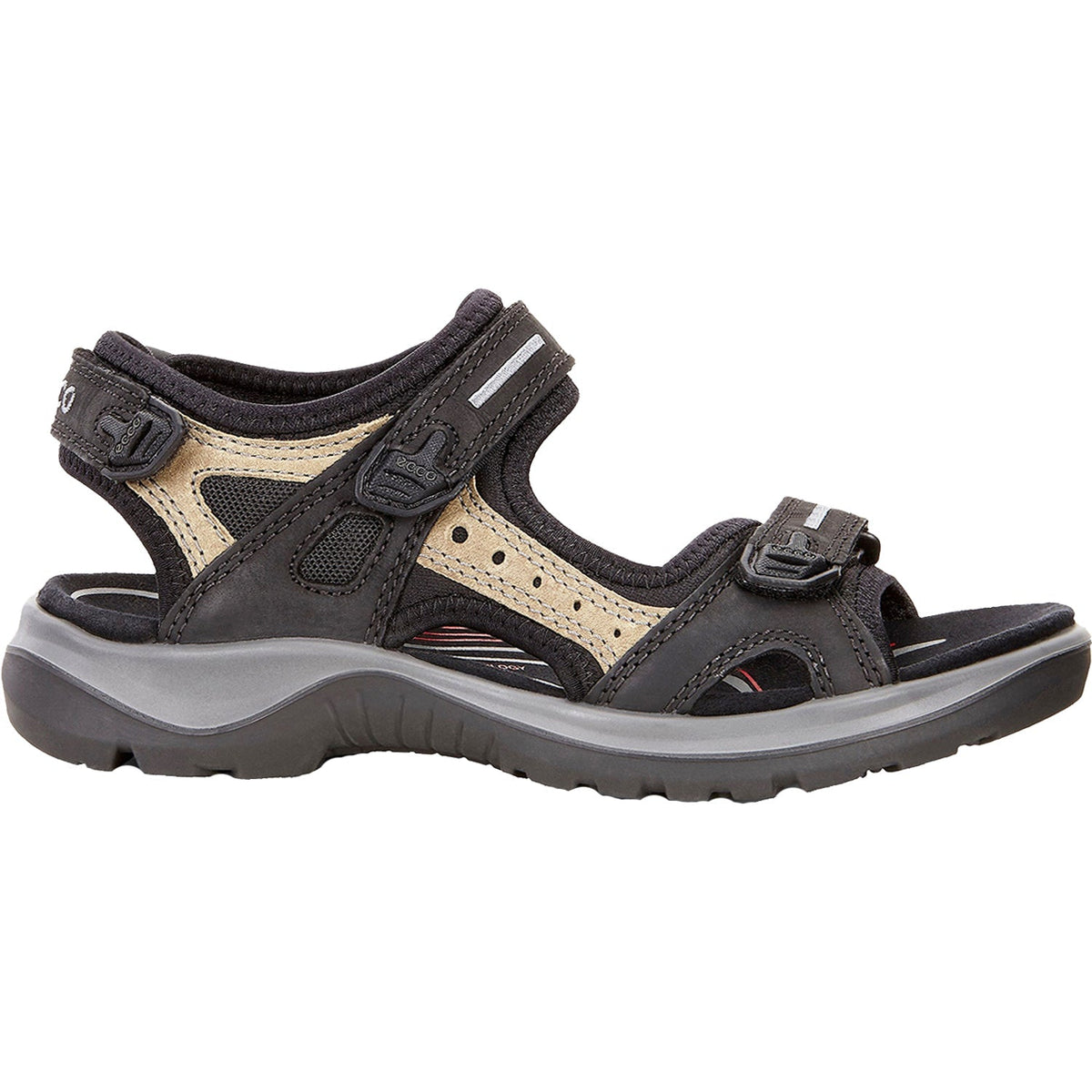 Women's Ecco Yucatan Black/Mole Nubuck