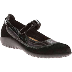 Women's Naot Kirei Black Madras/Black Suede/Black Patent