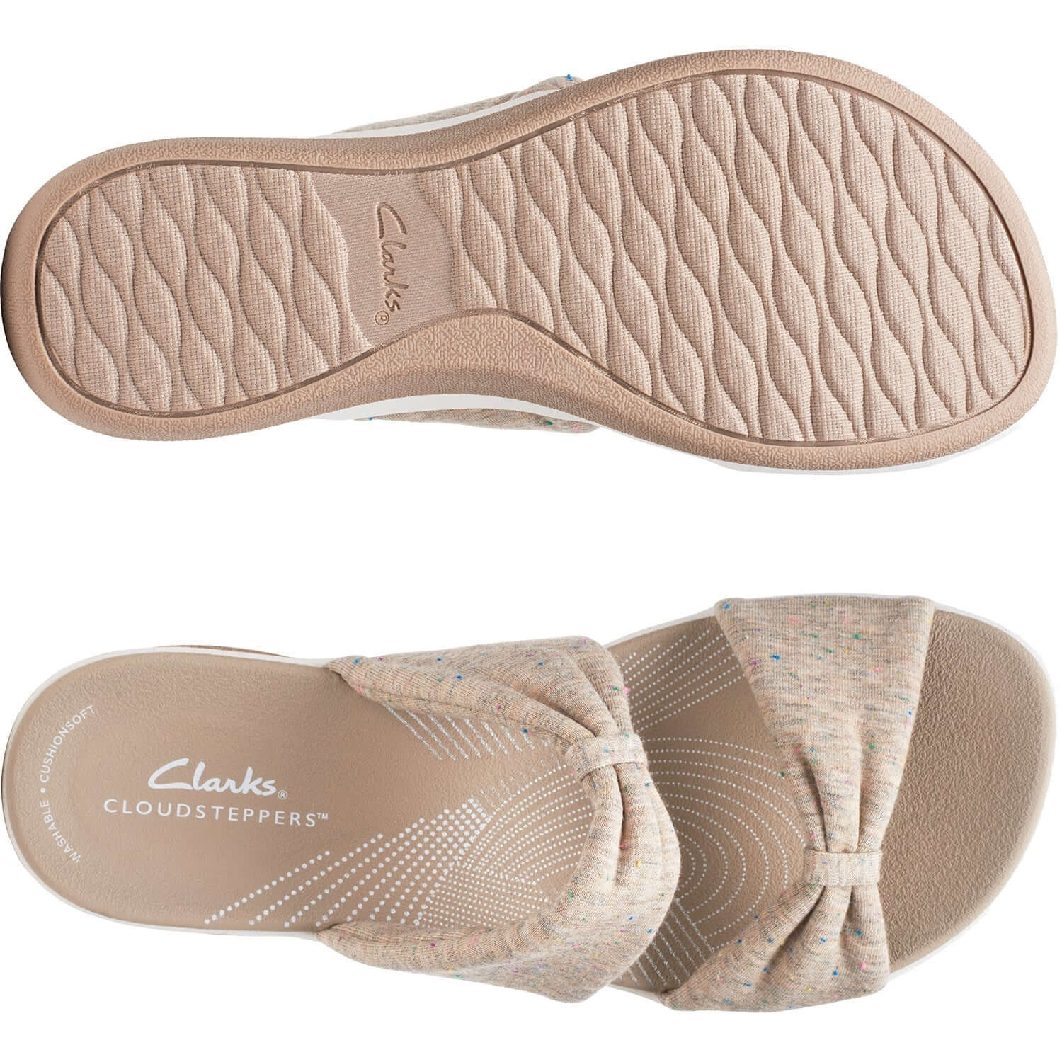 Women's Clarks Cloudsteppers Arla Coast Sand Fabric