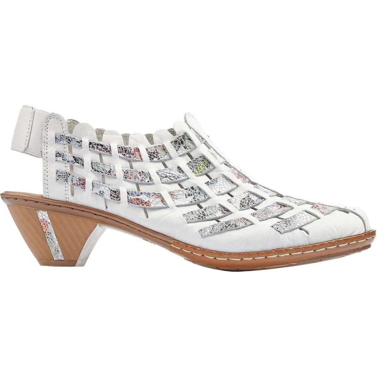 Women's Rieker 46778-80 Sina 78 Weiss/Ice Multi Floral Leather