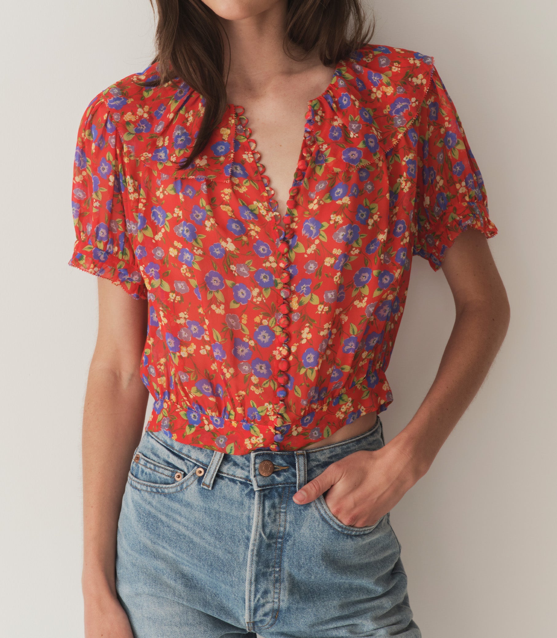 ANAISE TOP -- RED DAYFLOWER MEADOW | SUMMER 24