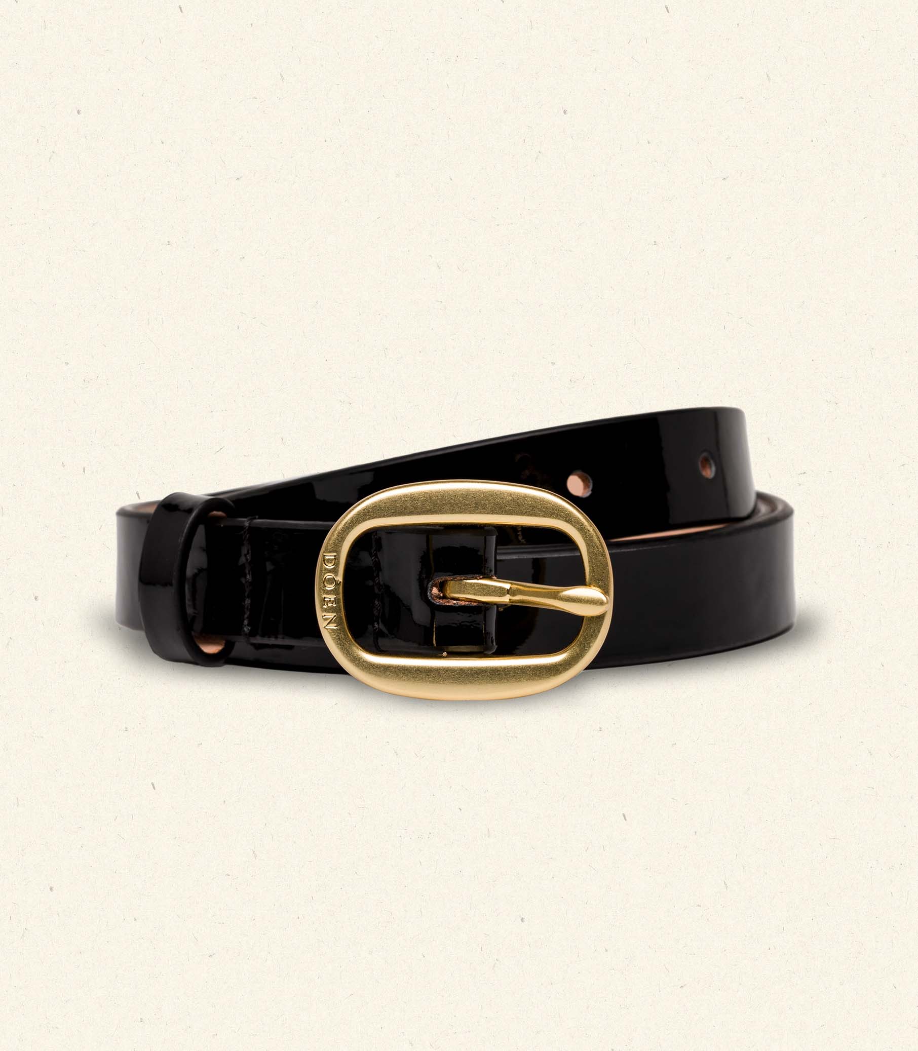 AVI SLIM BELT -- BLACK PATENT | FALL 24