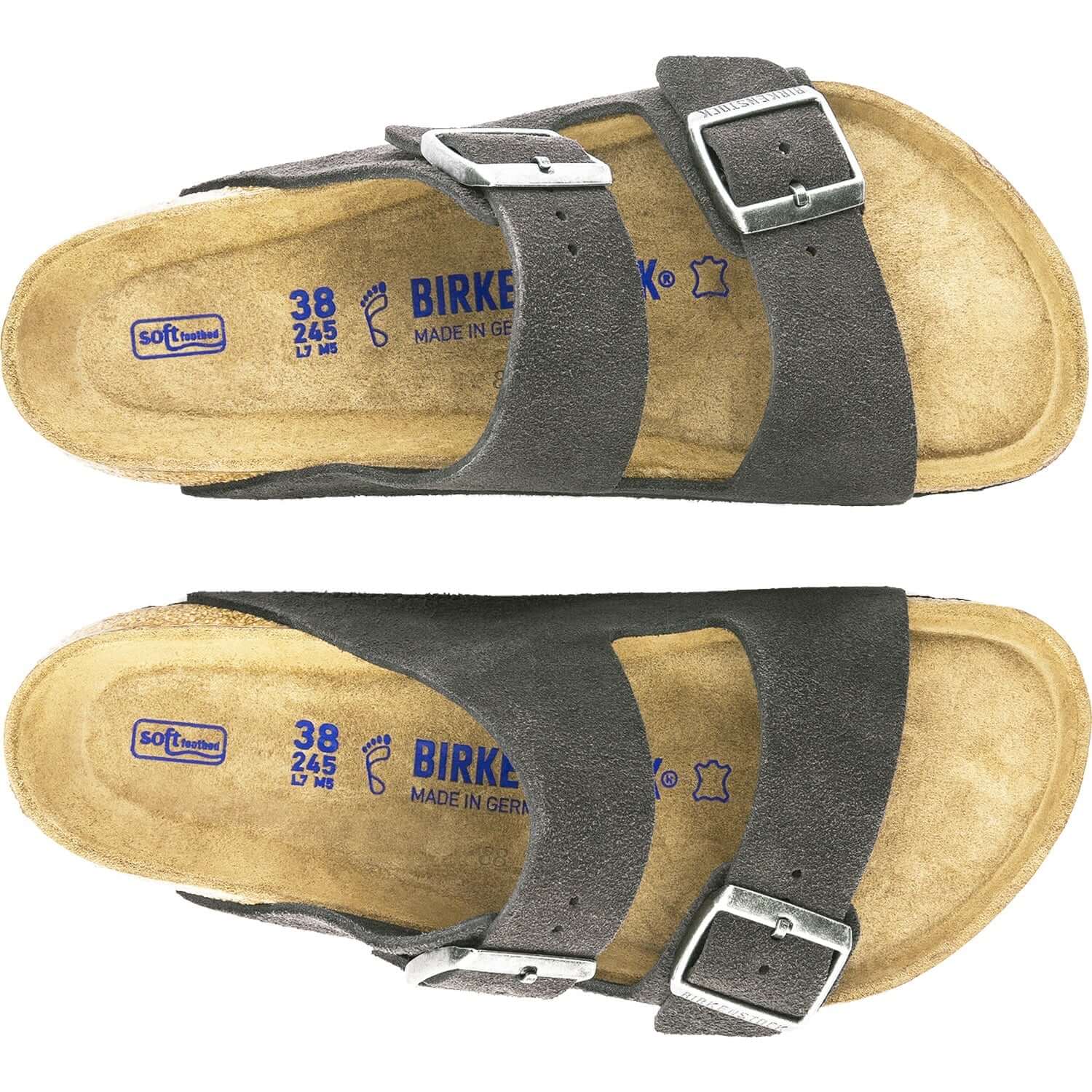 Unisex Birkenstock Arizona Soft Footbed Velvet Grey Suede