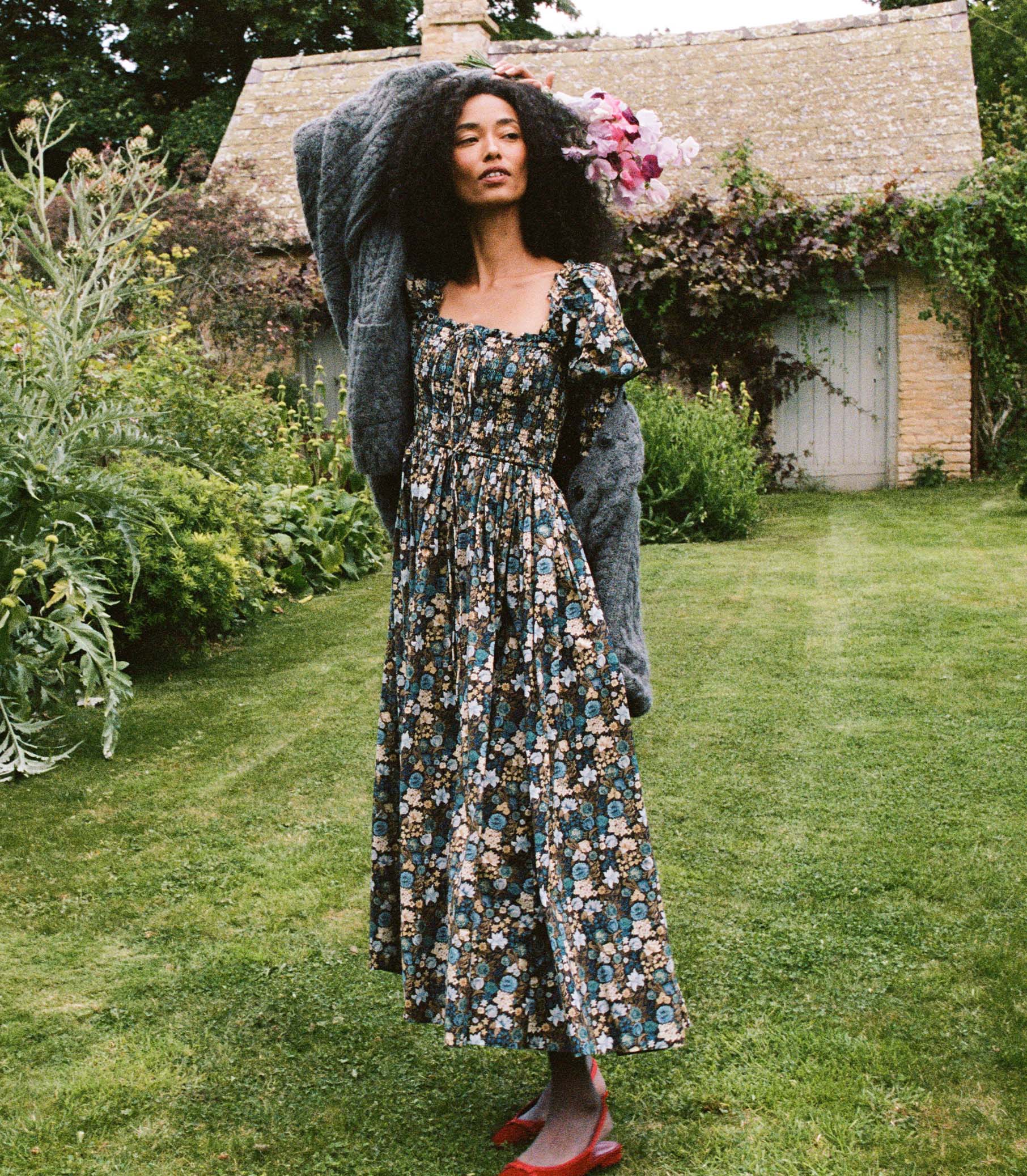 BIJOU DRESS -- BLEU ARBOR FLORAL | FALL 24