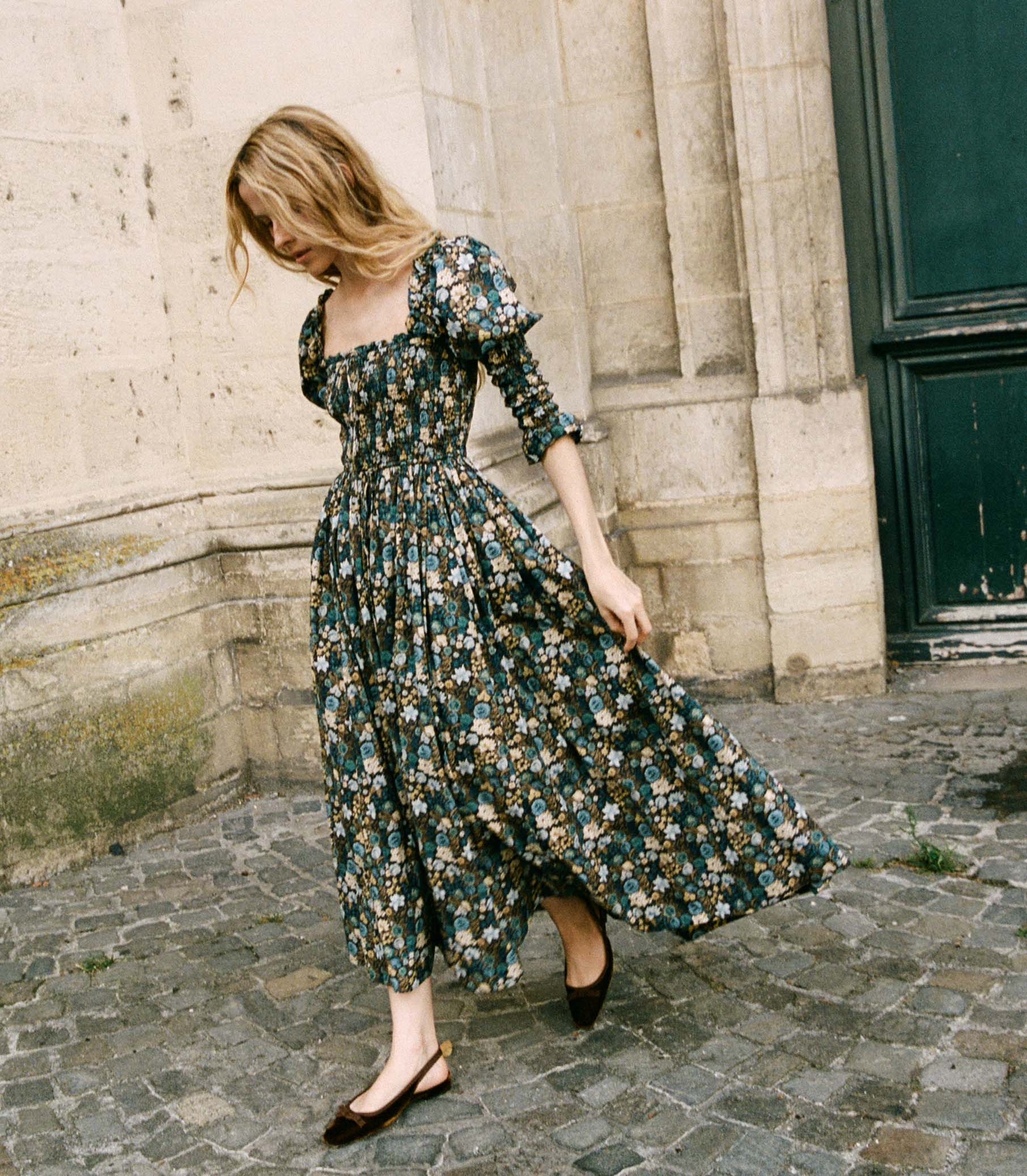 BIJOU DRESS -- BLEU ARBOR FLORAL | FALL 24