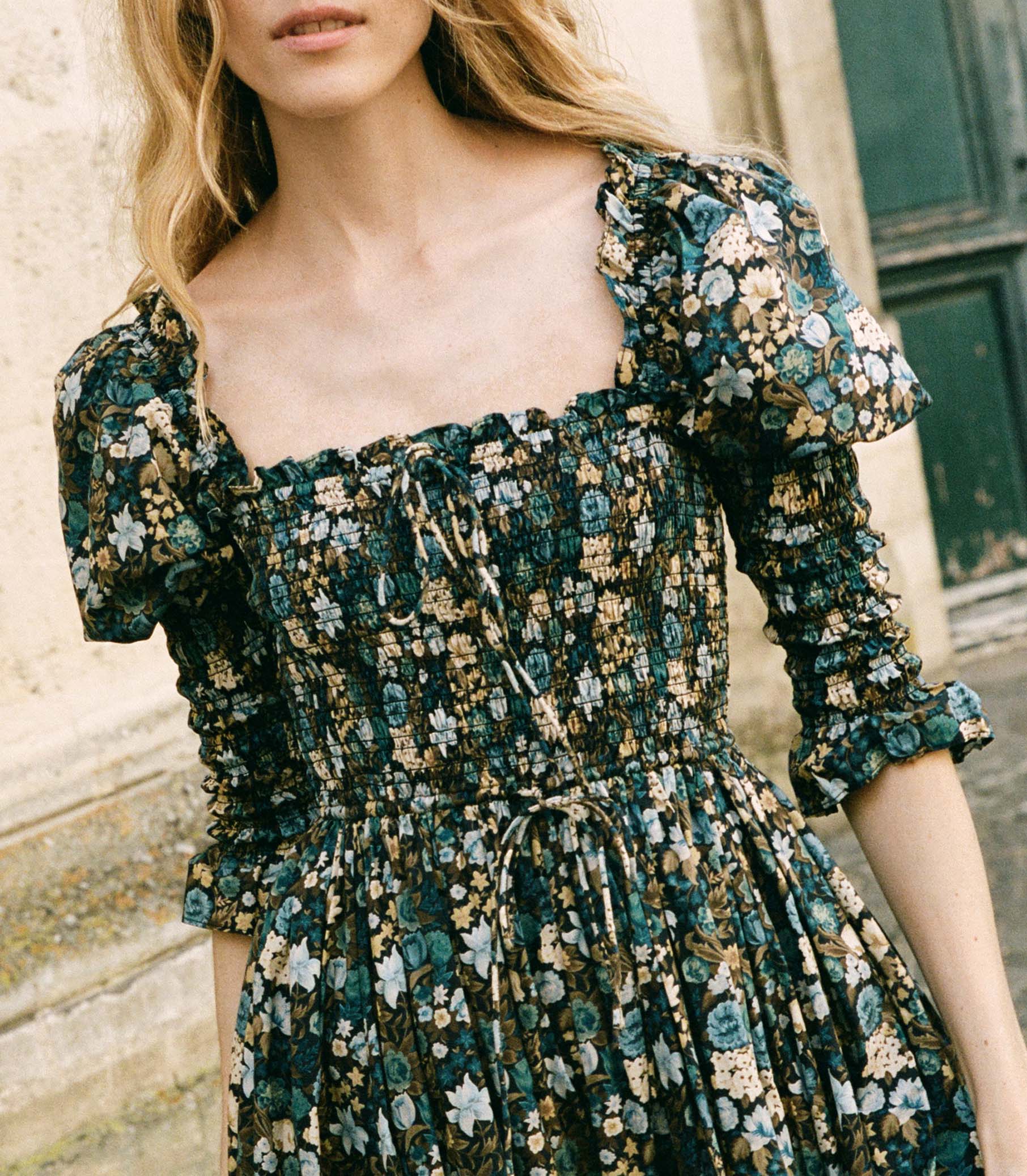 BIJOU DRESS -- BLEU ARBOR FLORAL | FALL 24