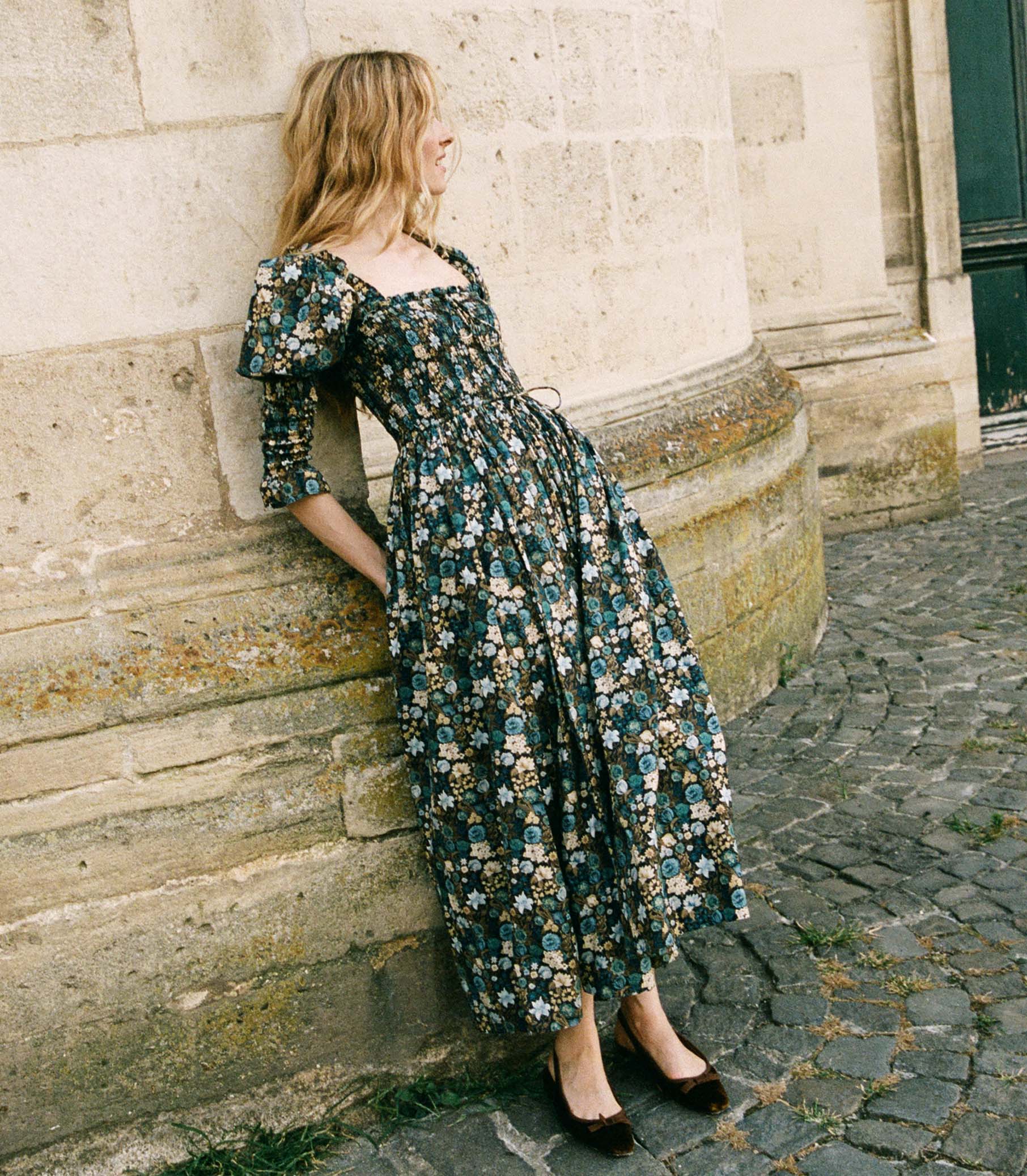 BIJOU DRESS -- BLEU ARBOR FLORAL | FALL 24