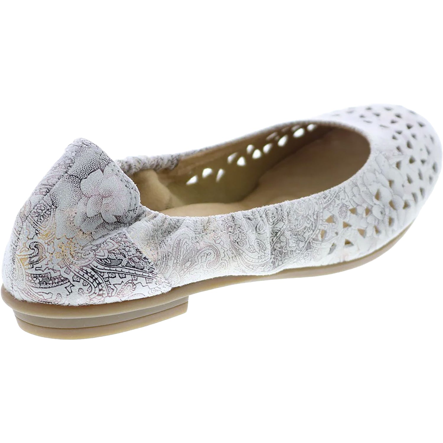 Women's Earth Breeze White Printed Leather