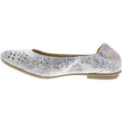 Women's Earth Breeze White Printed Leather