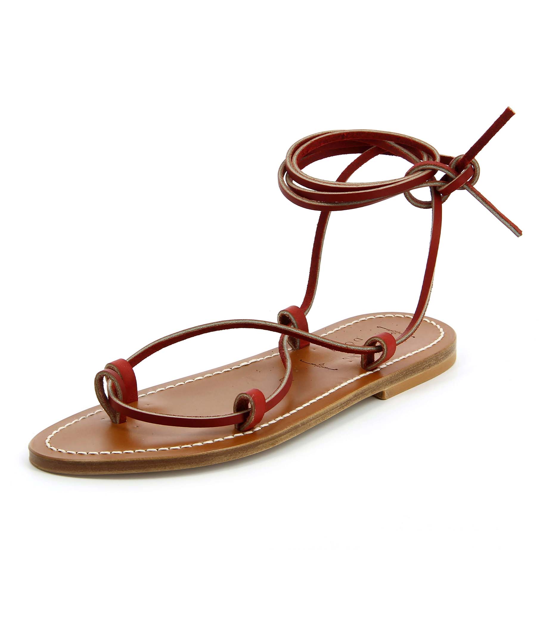 DÔEN & K.JACQUES BIKINI SANDAL -- ROUGE VACHETTA | 3RD PARTY