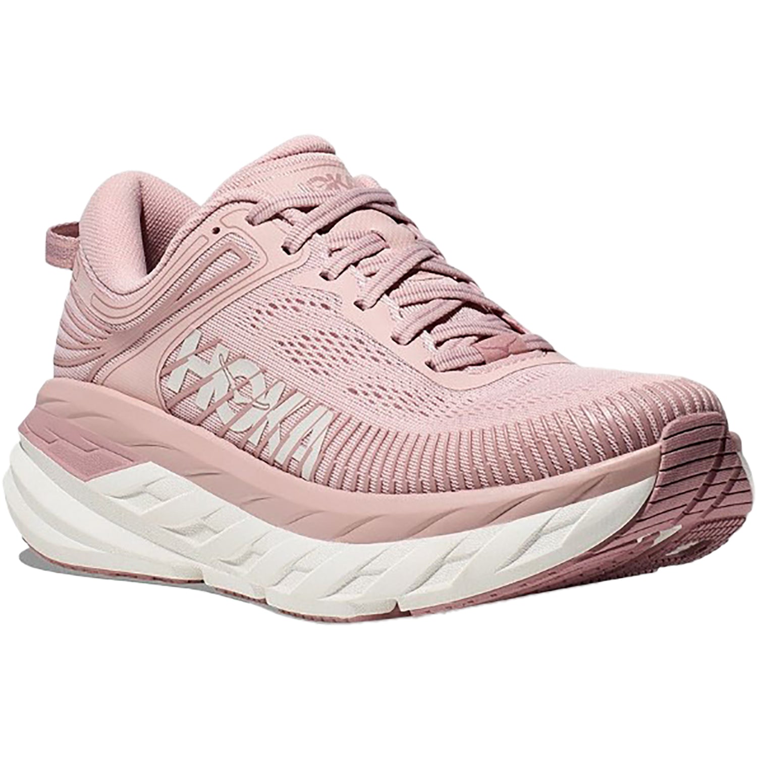 Women's Hoka One One Bondi 7 Peach Whip/White Mesh