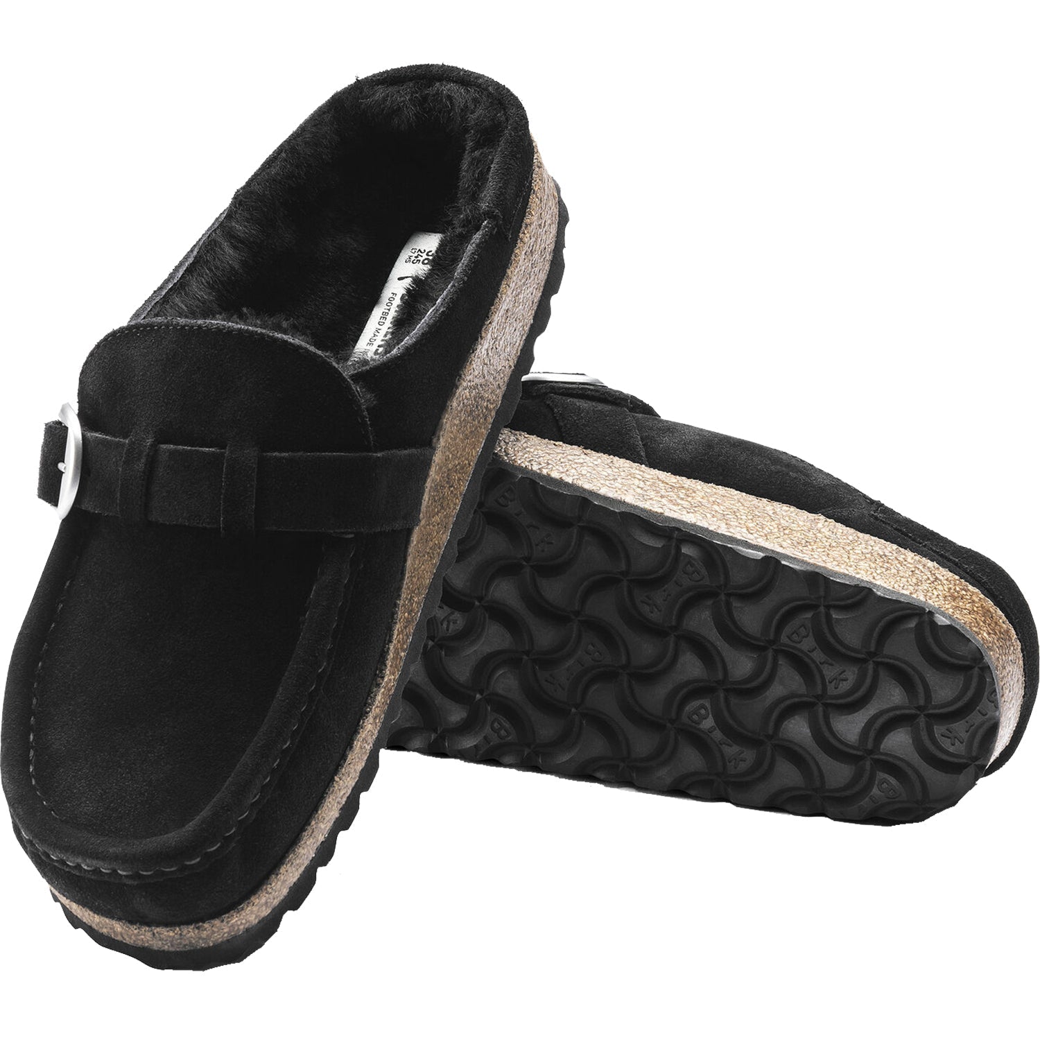 Women's Birkenstock Buckley Shearling Black Suede