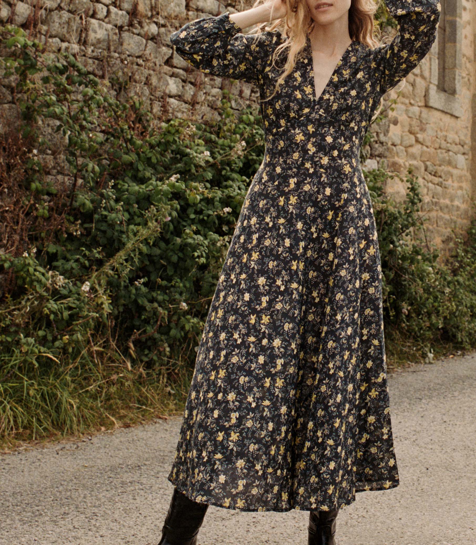 CHARLESTON DRESS -- NOIR WINDING BLOSSOMS | FALL 24