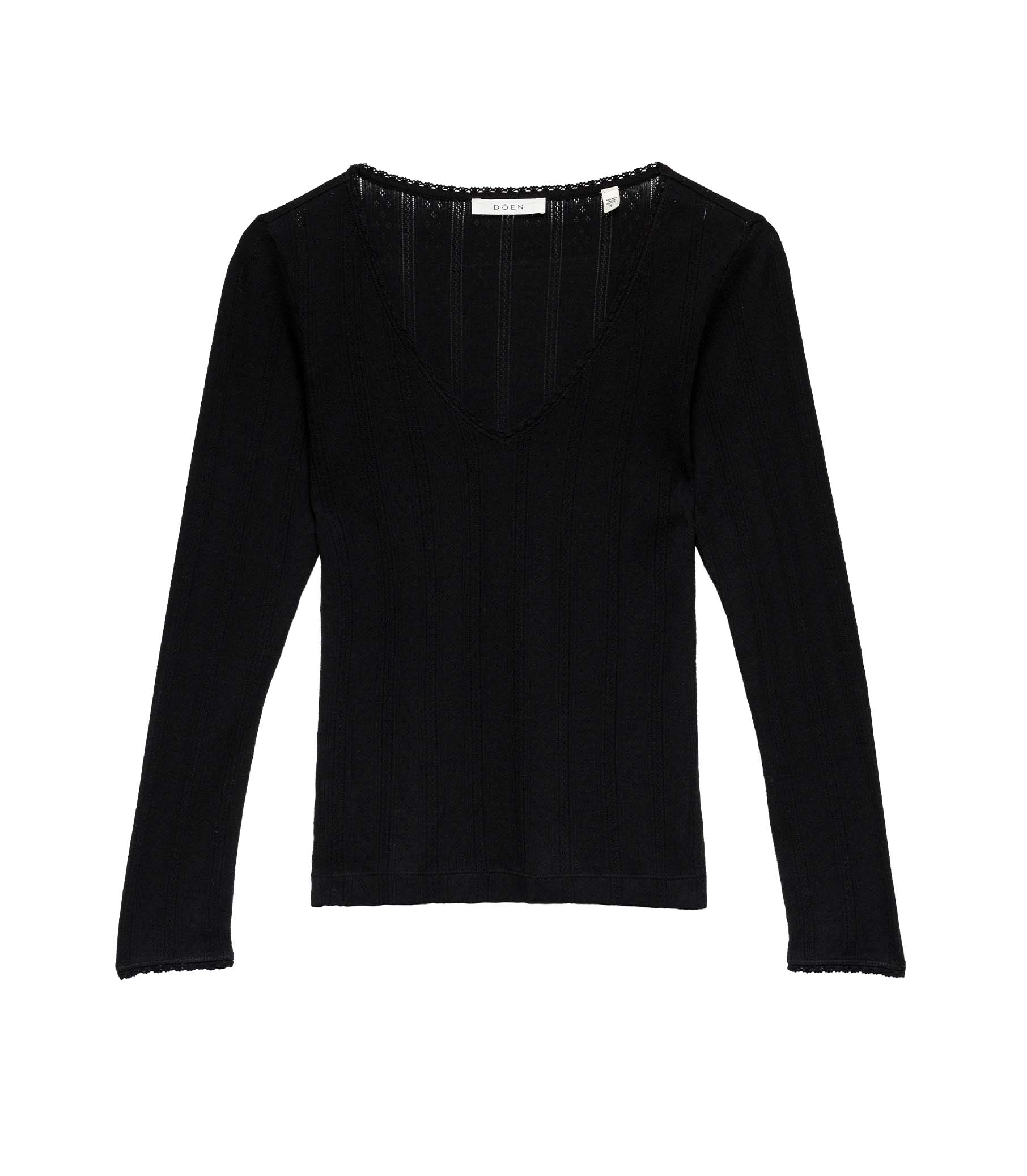 CILLA TEE -- BLACK QUELLE JOLIE POINTELLE | SPRING 24