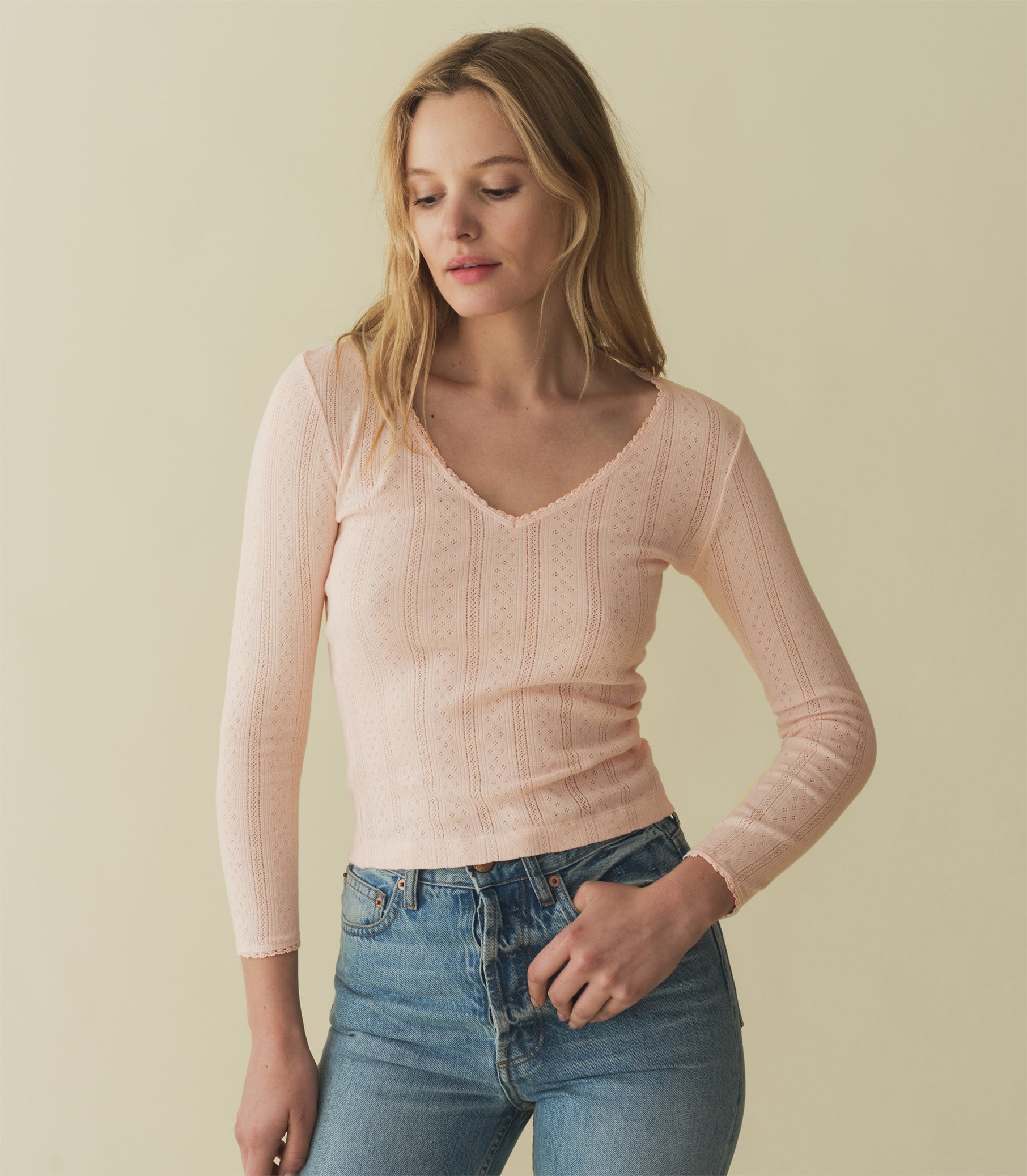 CILLA TEE -- PETUNIA PINK QUELLE JOLIE POINTELLE | SPRING 24