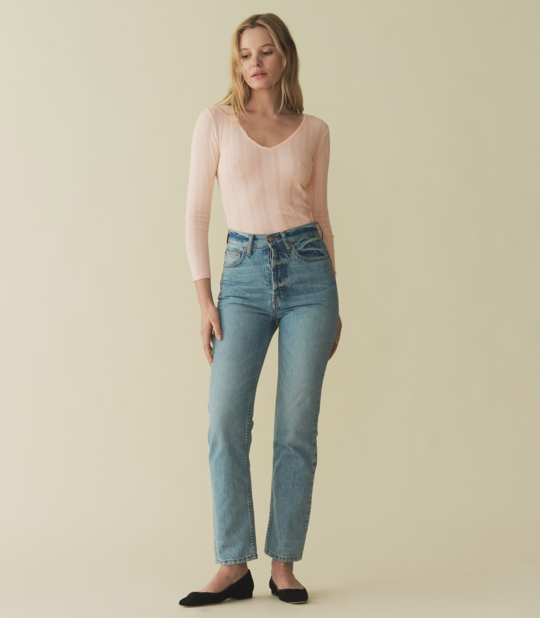 CILLA TEE -- PETUNIA PINK QUELLE JOLIE POINTELLE | SPRING 24