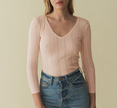 CILLA TEE -- PETUNIA PINK QUELLE JOLIE POINTELLE | SPRING 24