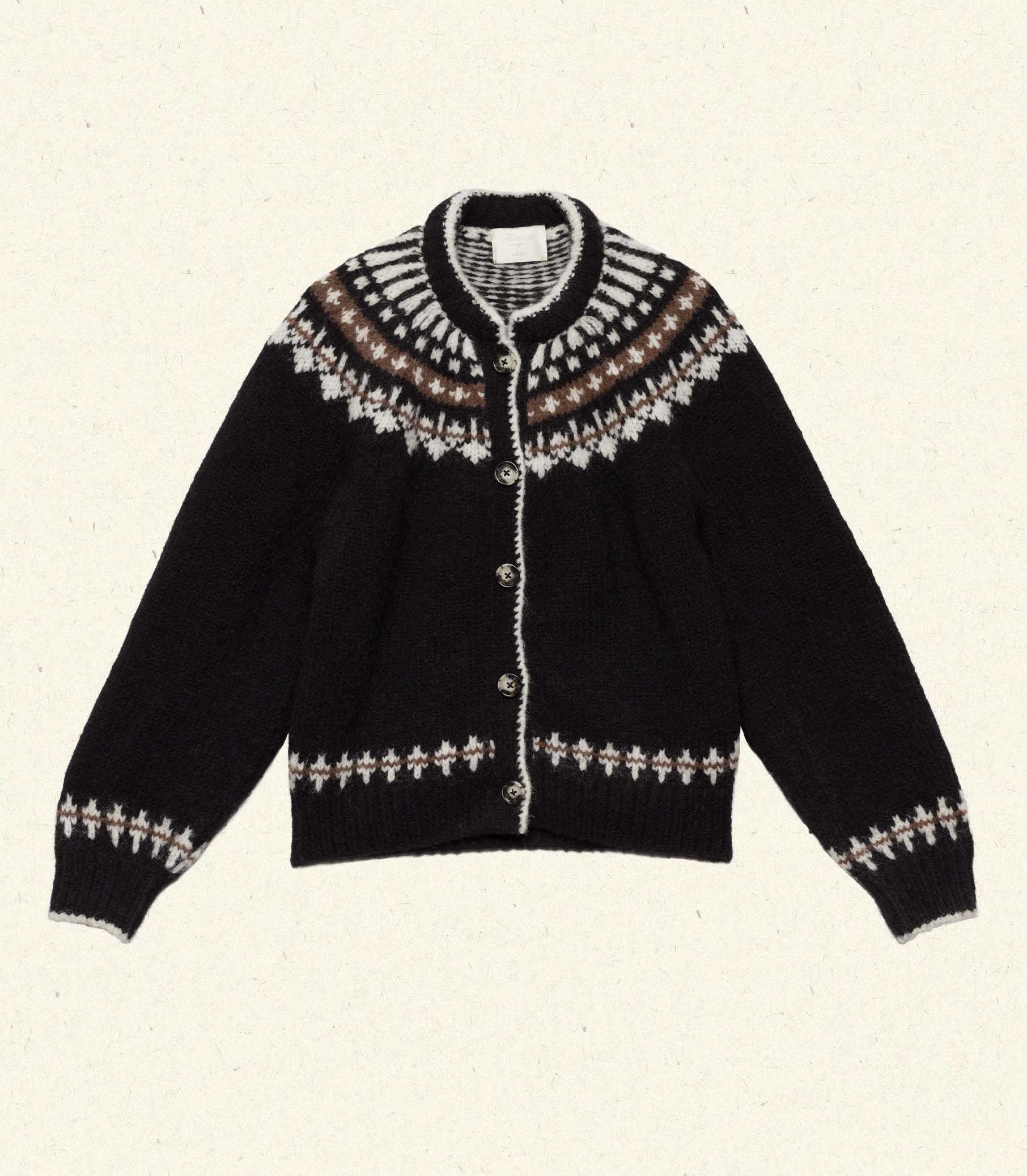 CLARKE CARDIGAN -- OLYMPIA BLACK FAIRISLE | FALL 24