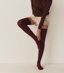 COLLEGIEN THIGH HIGH SOCKS -- BORDEAUX GRAND CRU | 3RD PARTY