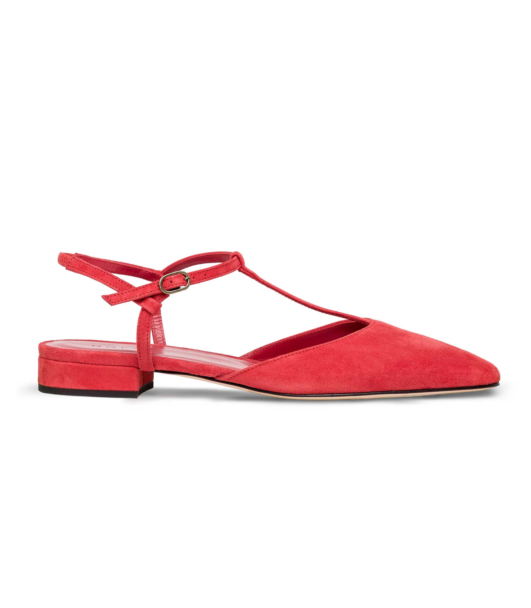 CRISTINA T STRAP FLAT -- FUEGO SUEDE | FALL 24