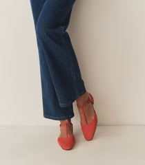 CRISTINA T STRAP FLAT -- FUEGO SUEDE | FALL 24